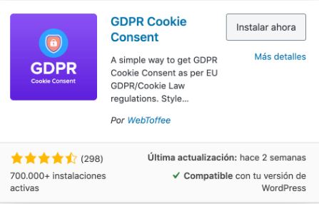 Plugin GDPR Cookie Consent